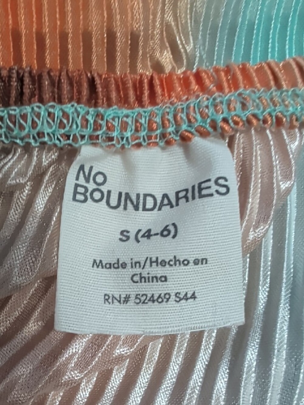 Y2K No Boundaries Aqua and Copper Striped Satin Textured Slip Dress Women's S - Picture 9 of 10